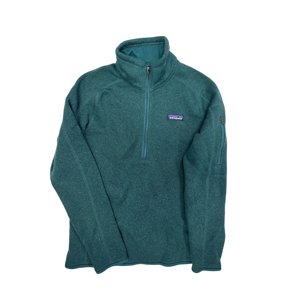Patagonia Better Sweater 1/4‎ Zip Pullover Green Fleece Womens Small